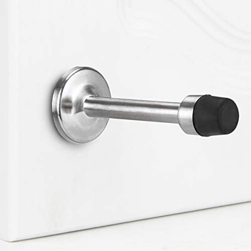 Silver, 5 inch Solid Rigid Door Stop Door Stopper Wall-Mount Stainless Steel Doorstop Door Holder for Home and Office Modern Brushed Heavy Duty Door Stop with Mute Rubber Tip Silver, 5 inch Solid Rigid Door Stop Door Stopper Wall-Mount Stainless Steel Doorstop Door Holder for Home and Office Modern Brushed Heavy Duty Door Stop with Mute Rubber Tip